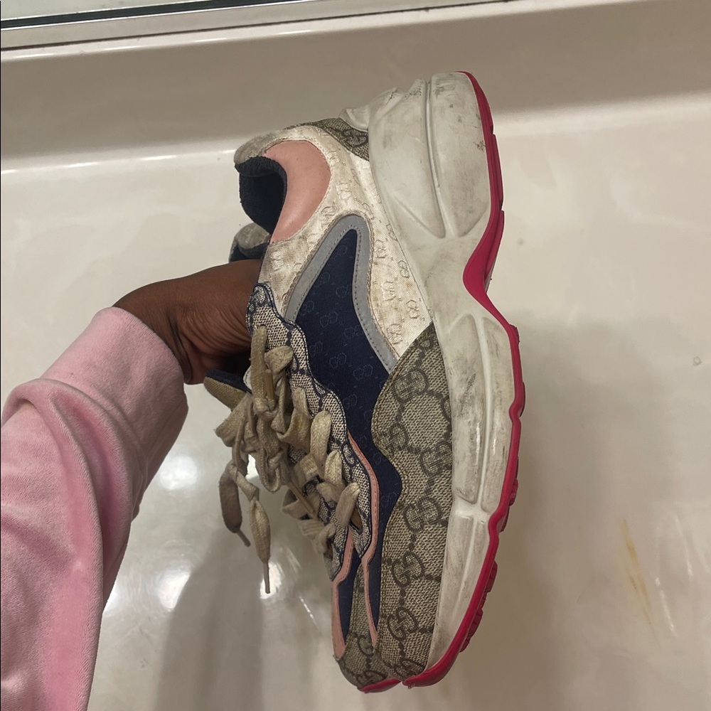 Gucci Sneakers - Pink, Blue, and Beige - Picture 4 of 5